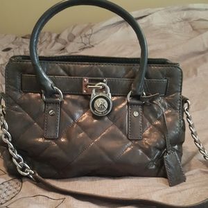 Michael Kors Gray Hamilton Shoulder Bag